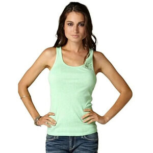 Fox Racing Women's Miss Clean Tank Top 2014 Embroidered Ribbed Green